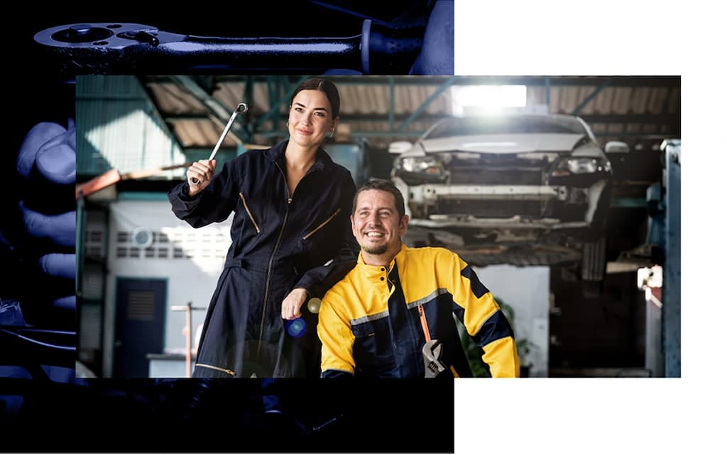 Nalley technicians who are taken care of inside and outside the shop
